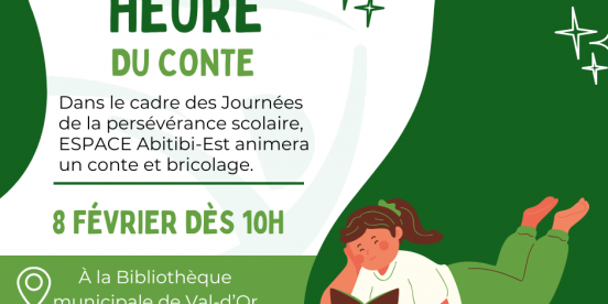 Heure du conte sur la persévérance scolaire